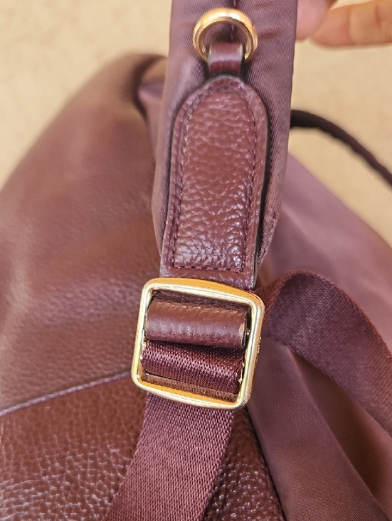 coach burgundy backpack Hadley Dark Wine CBH09 Signature Coated Canvas And Refined Pebble Leatherinside Zip And Multifunction Pocketsdouble Zip Closure COACH Womens Pebbled Leather Backpack